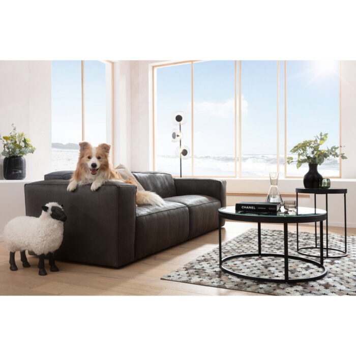 Decoratiune de podea Bathilde 49x54 cm alb-negru