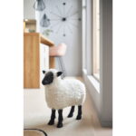 Decoratiune de podea Bathilde 49x54 cm alb-negru