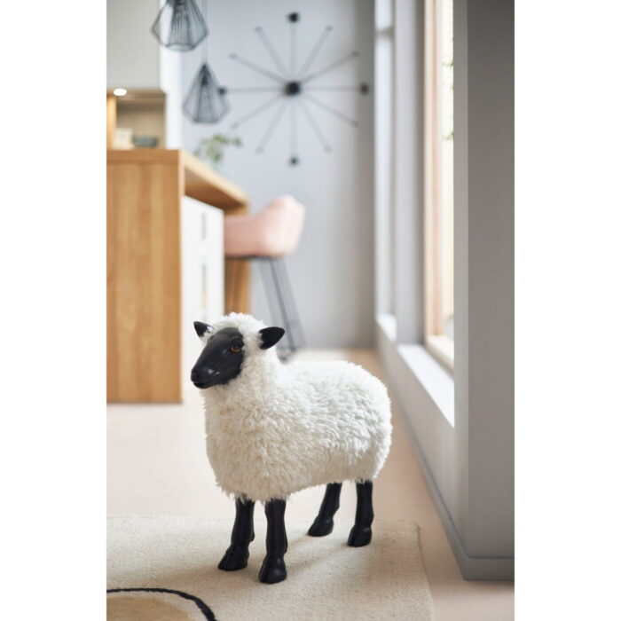 Decoratiune de podea Bathilde 49x54 cm alb-negru
