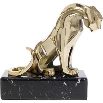 Figurina decorativa aurie Lion on Marble 31x34 cm
