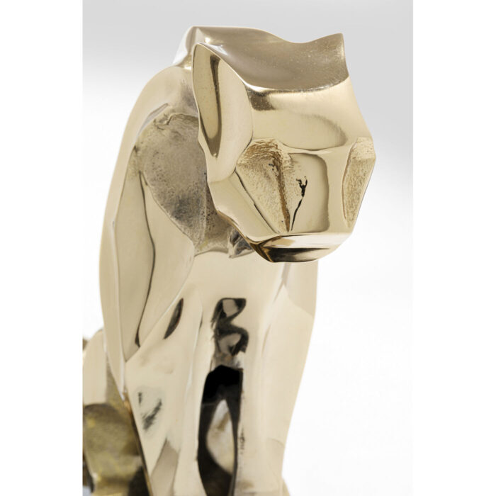 Figurina decorativa aurie Lion on Marble 31x34 cm