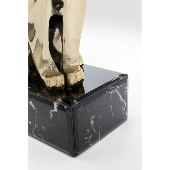 Figurina decorativa aurie Lion on Marble 31x34 cm