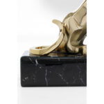 Figurina decorativa aurie Lion on Marble 31x34 cm
