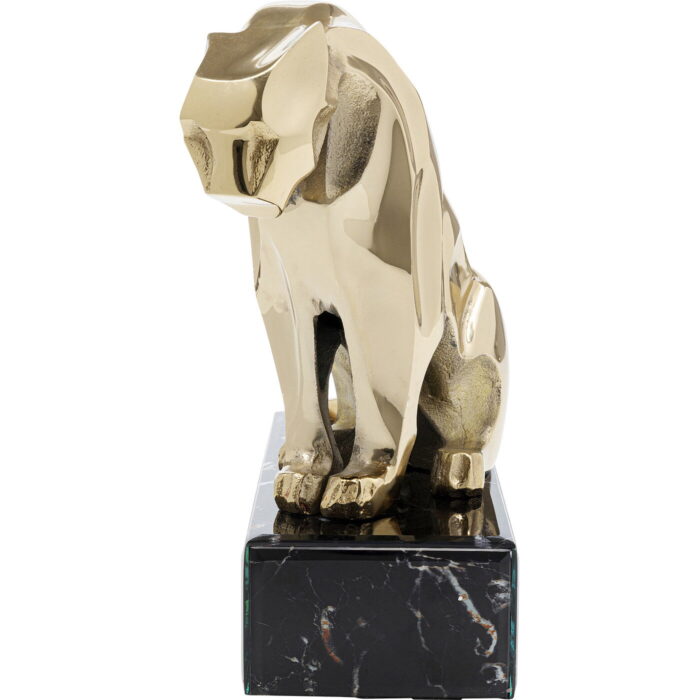 Figurina decorativa aurie Lion on Marble 31x34 cm