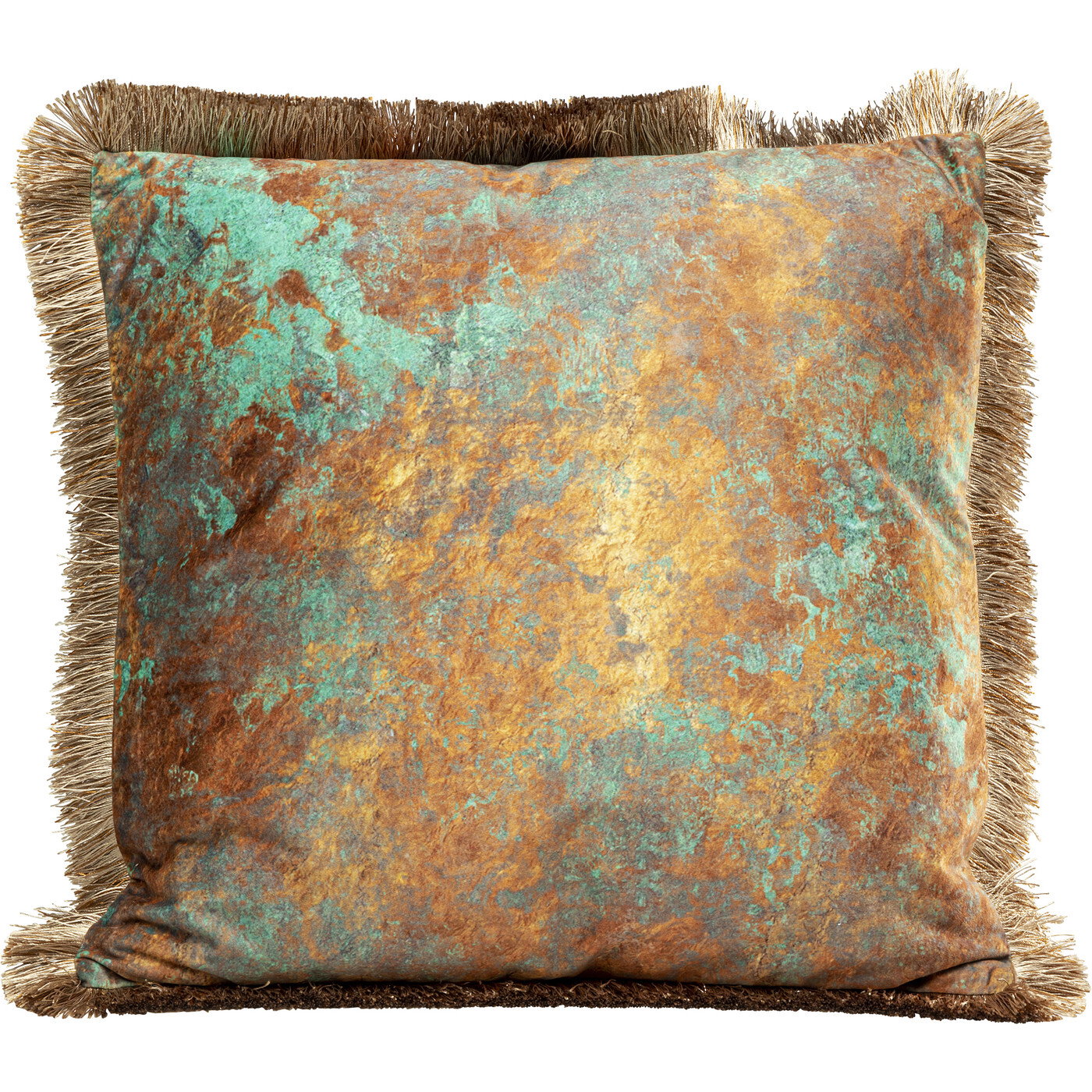 KARE-53844-1400x1400-1.jpg Perna decorativa cu ciucuri Antique Fringe 45x45 cm maro-verde