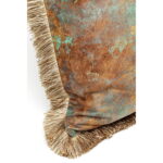 Perna decorativa cu ciucuri Antique Fringe 45x45 cm maro-verde