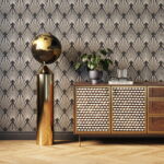 Decoratiune de podea Glob pamantesc, baza aurie Globe Blat Ø38x132 cm