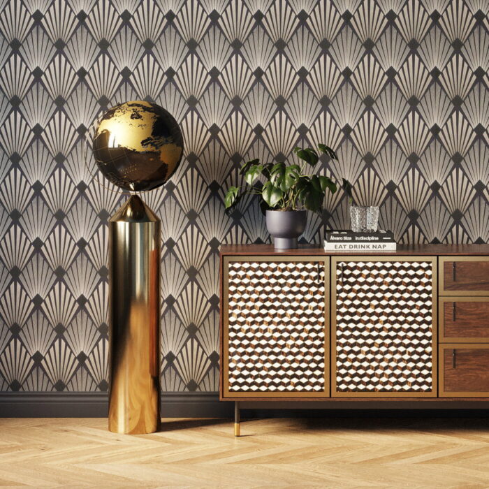 Decoratiune de podea Glob pamantesc, baza aurie Globe Blat Ø38x132 cm
