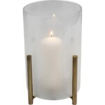 Lampa din sticla satinata Pillar Steam19x25 cm