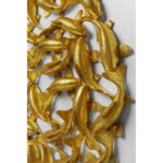 Decoratiune de perete din fibra de sticla School of Koi Ø160 cm aurie