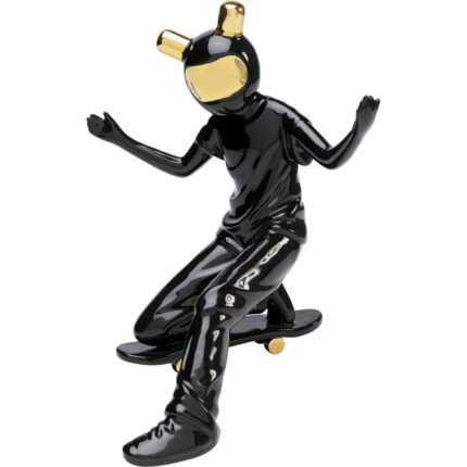 Figurina decorativa neagra Skating Astronaut 26x21 cm
