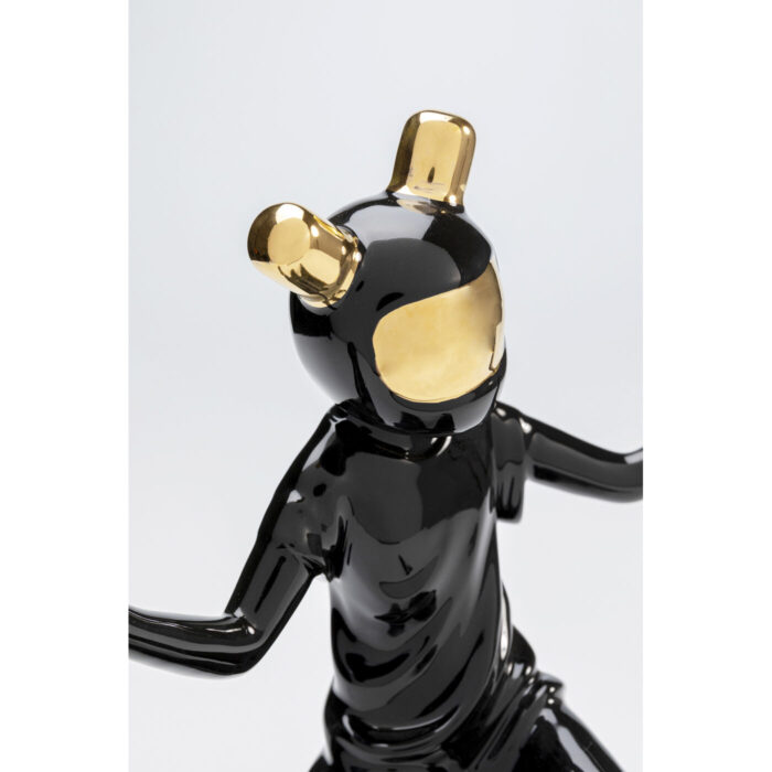 Figurina decorativa neagra Skating Astronaut 26x21 cm