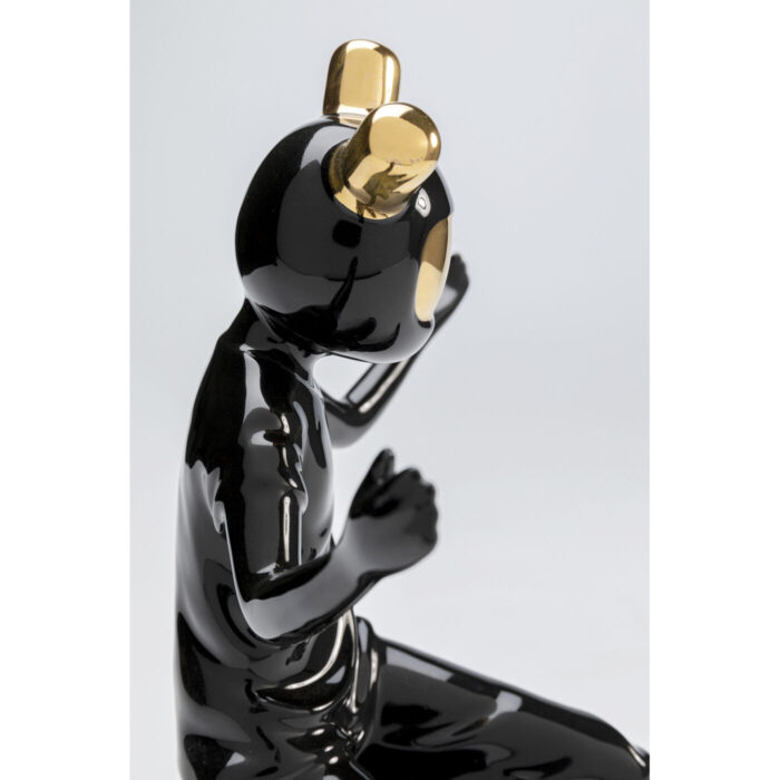 Figurina decorativa neagra Skating Astronaut 26x21 cm