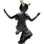 Figurina decorativa neagra Skating Astronaut 26x21 cm