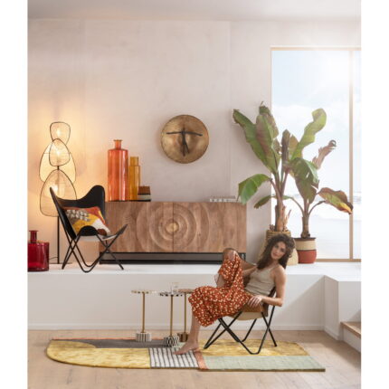 Decoratiune de perete aurie, din aluminiu Umano Ø59 cm