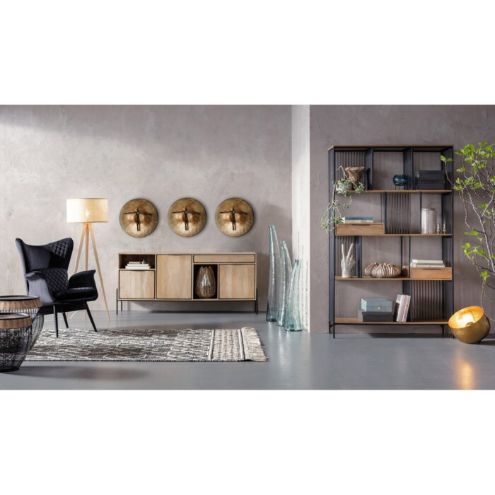 Decoratiune de perete aurie, din aluminiu Umano Ø59 cm