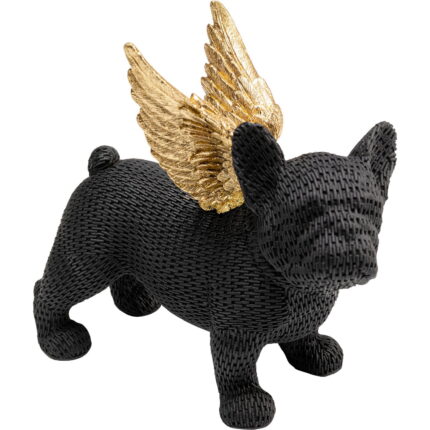 Figurina decorativa Angel Puppy 28x25 cm negru-aurie