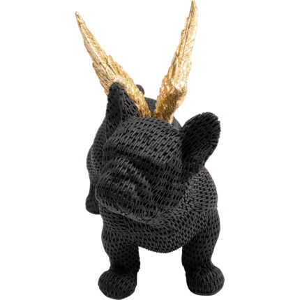 Figurina decorativa Angel Puppy 28x25 cm negru-aurie