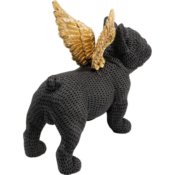 Figurina decorativa Angel Puppy 28x25 cm negru-aurie