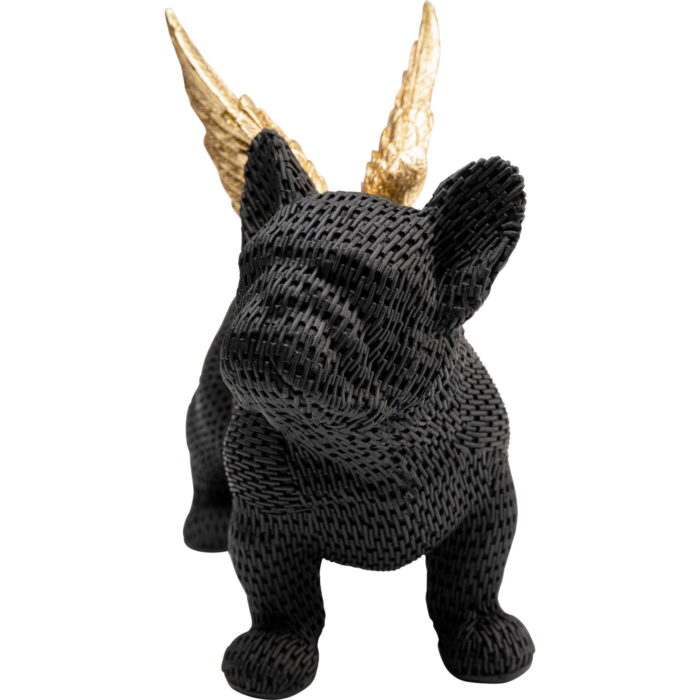 Figurina decorativa Angel Puppy 28x25 cm negru-aurie