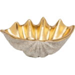Bol decorativ coaja argintiu-auriu Noble Shell 41x27 cm