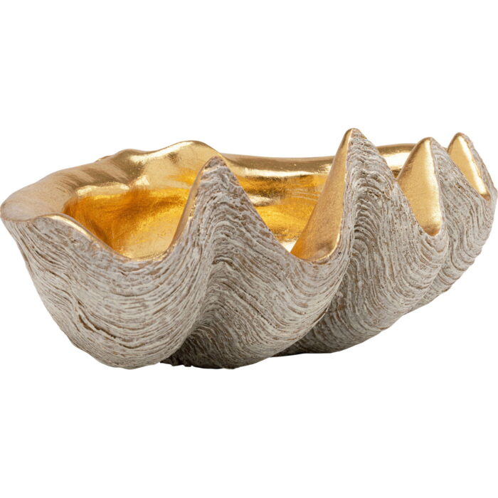 Bol decorativ coaja argintiu-auriu Noble Shell 41x27 cm