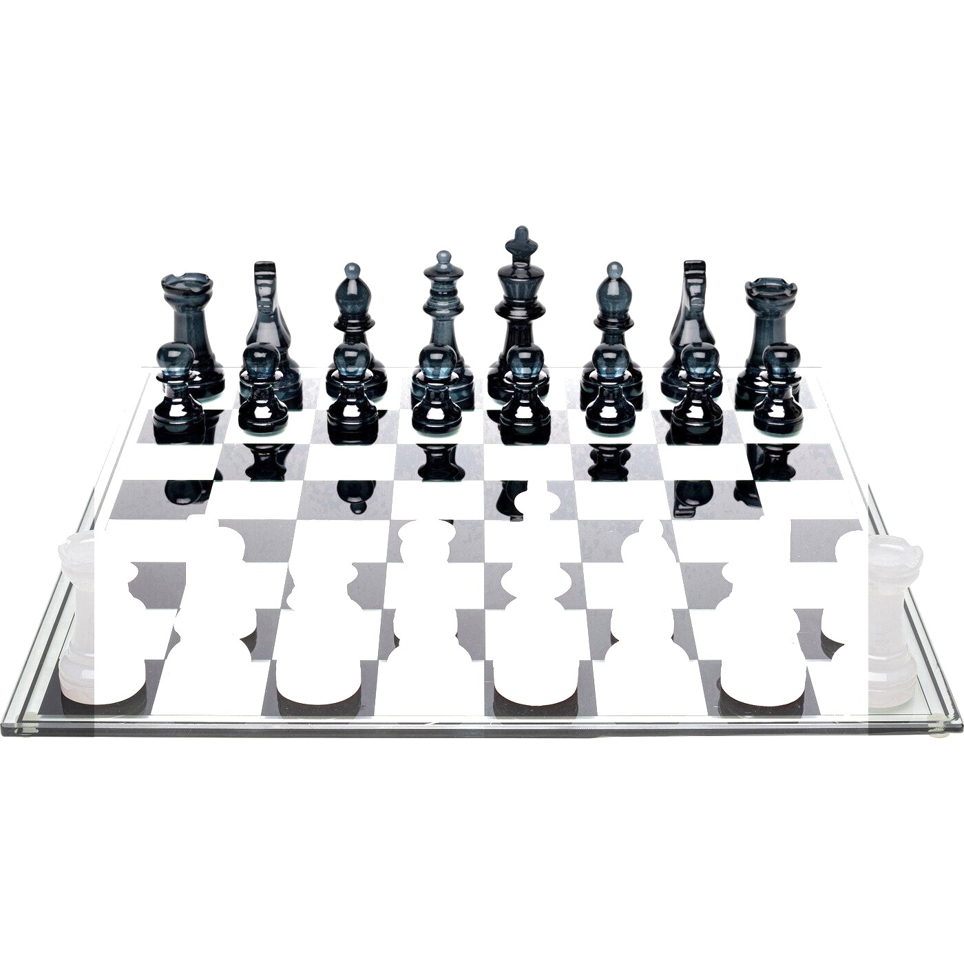 KARE-54820-alb TABLA DE SAH DIN STICLĂ CALITA, REALIZATA MANUAL CHESS 60X60 CM