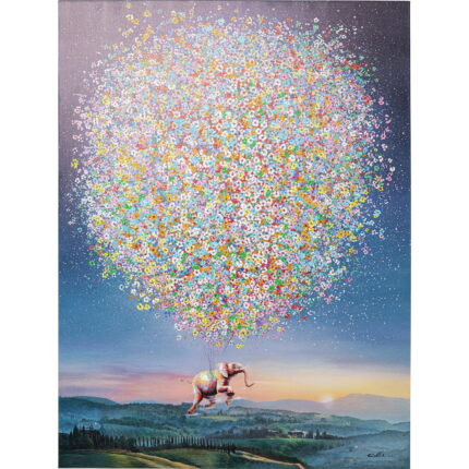 Tablou canvas Flying Elephant At Night 120x160 cm