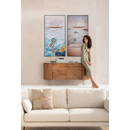 Tablou cu rama Cloud Boat 60x120cm