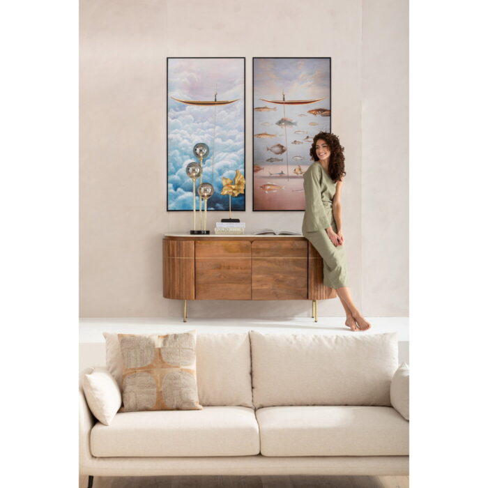 Tablou cu rama Cloud Boat 60x120cm