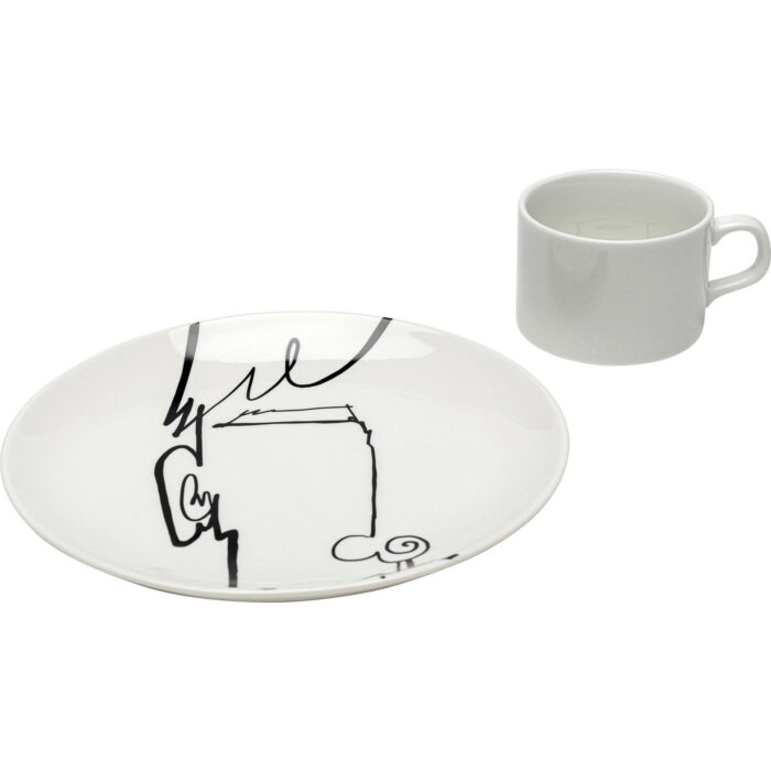Ceasca de cafea Viso Uomo alb-negru