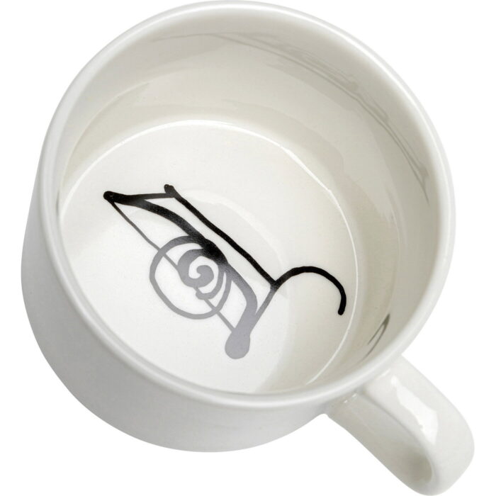 Ceasca de cafea Viso Uomo alb-negru