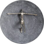 Decoratiune perete Umano argintiu Ø60cm