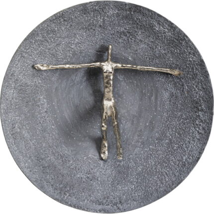 Decoratiune perete Umano argintiu Ø60cm
