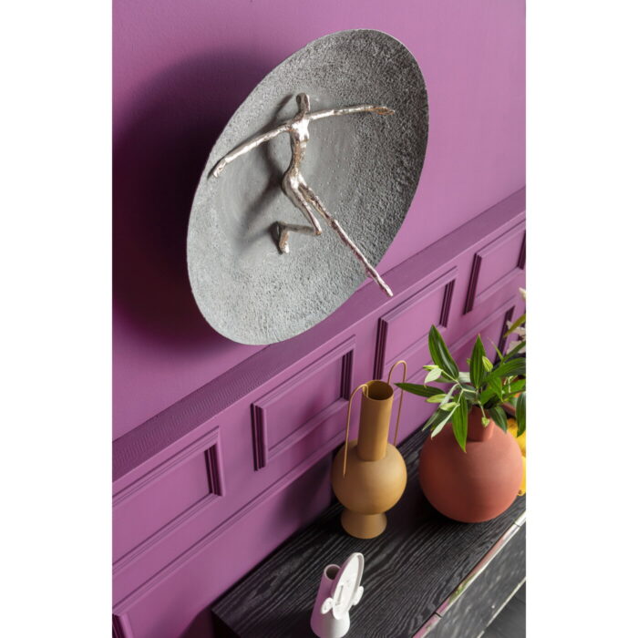 Decoratiune perete Umano argintiu Ø60cm