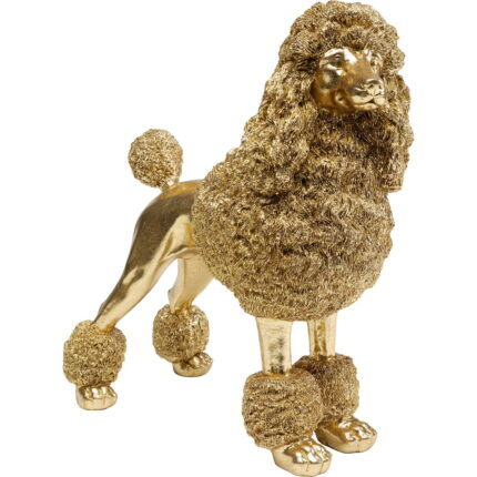 Decoratiune Mrs Poodle auriu 34cm