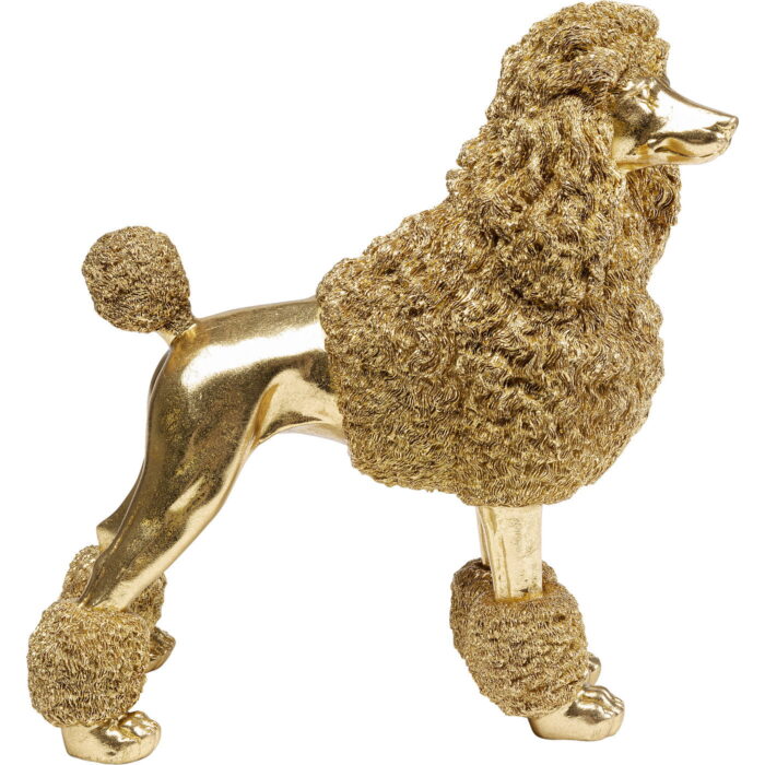 Decoratiune Mrs Poodle auriu 34cm