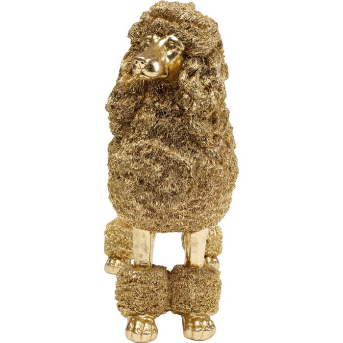 Decoratiune Mrs Poodle auriu 34cm