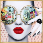 Tablou cu rama Times Square View 120x120 cm