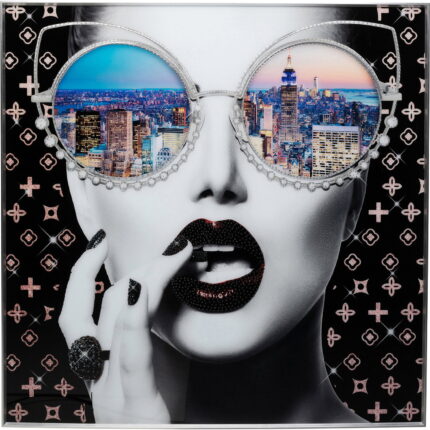 Tablou cu rama NY View 120x120 cm