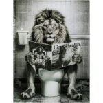Tablou de sticla Bath Lion 60x80 cm