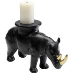 Figurina decorativa Rhino Negru 41 cm