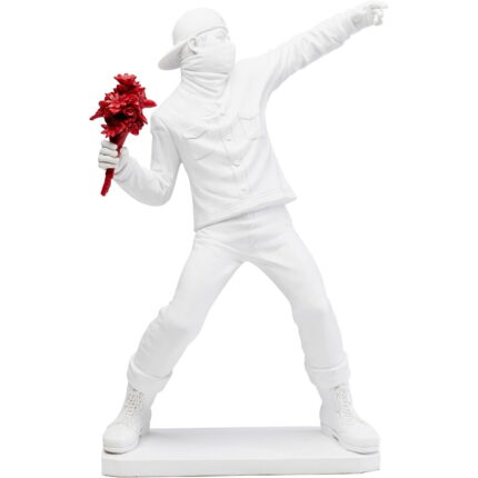 Decoratiune Street Art Bouquet Alb 67 cm
