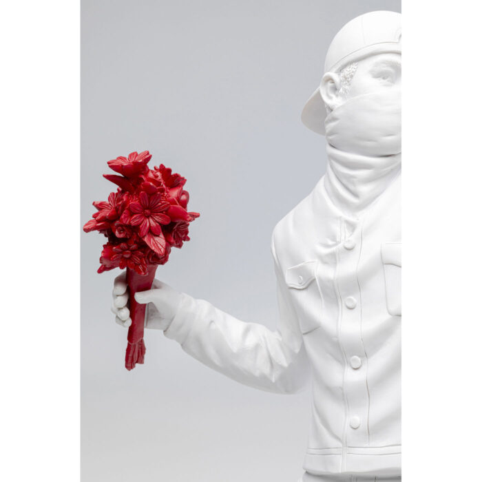 Decoratiune Street Art Bouquet Alb 67 cm