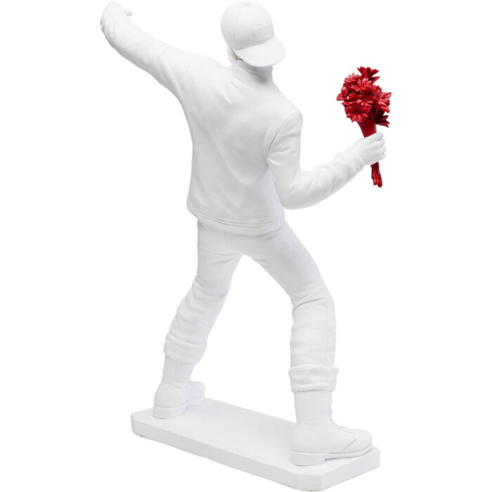 Decoratiune Street Art Bouquet Alb 67 cm