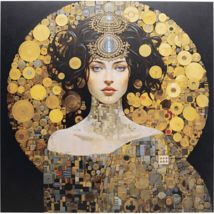 Tablou Glass Art Nouveau Lady 3D 120x120 cm