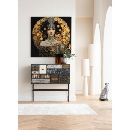 Tablou Glass Art Nouveau Lady 3D 120x120 cm