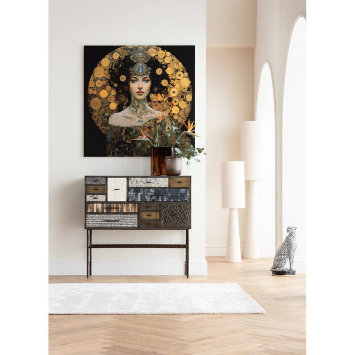 Tablou Glass Art Nouveau Lady 3D 120x120 cm