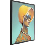 Rama foto Sun Hat Woman Galben LED 80x80 cm