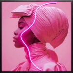 Rama foto Roz Woman LED 80x80 cm
